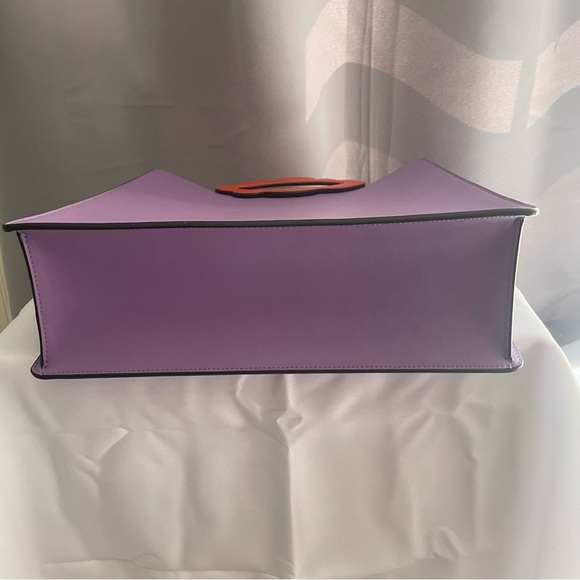 COACH Coachtopia Purple Orange Cloud Handle Tote Leather CT383 Crossbody NWOT - Picture 7 of 16